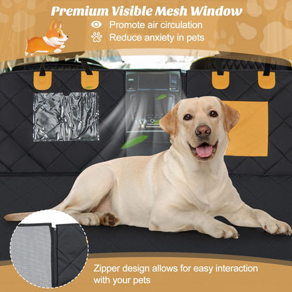 Waterproof Dog Car Seat Cover for Back Seat with Mesh Windows