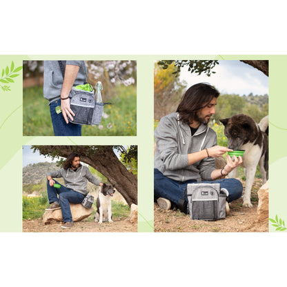 Pecute XL Dog Walking Bag with Water Bottle Holder, Waterproof Dog Treat Pouch 3