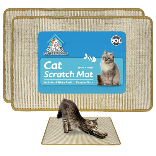 2Pk Cat Scratching Mat Sisal 60X40Cm Kitten Scratcher Board Pad Pet Toy Supplies