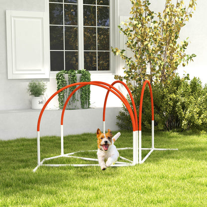 Pawhut Dog Agility Equipment Set with 4 PCS Weave Pole, Orange