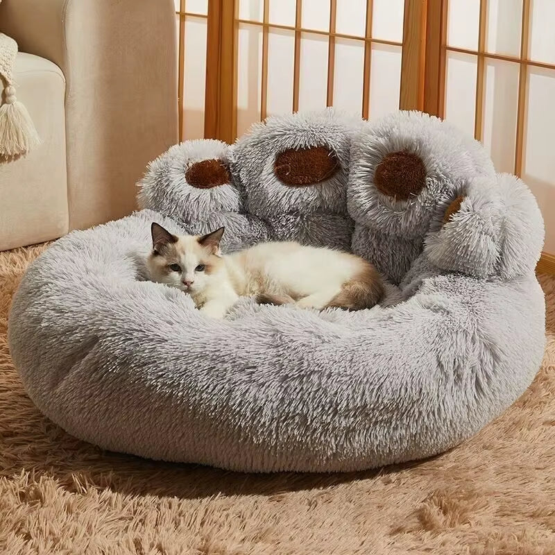 60/90Cm Fluffy Dog Bed for Large round Dog Bed Super Soft Cat House Plush Cat Nest Winter Warm Dog Pet Bed