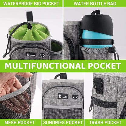 Pecute XL Dog Walking Bag with Water Bottle Holder, Waterproof Dog Treat Pouch 3