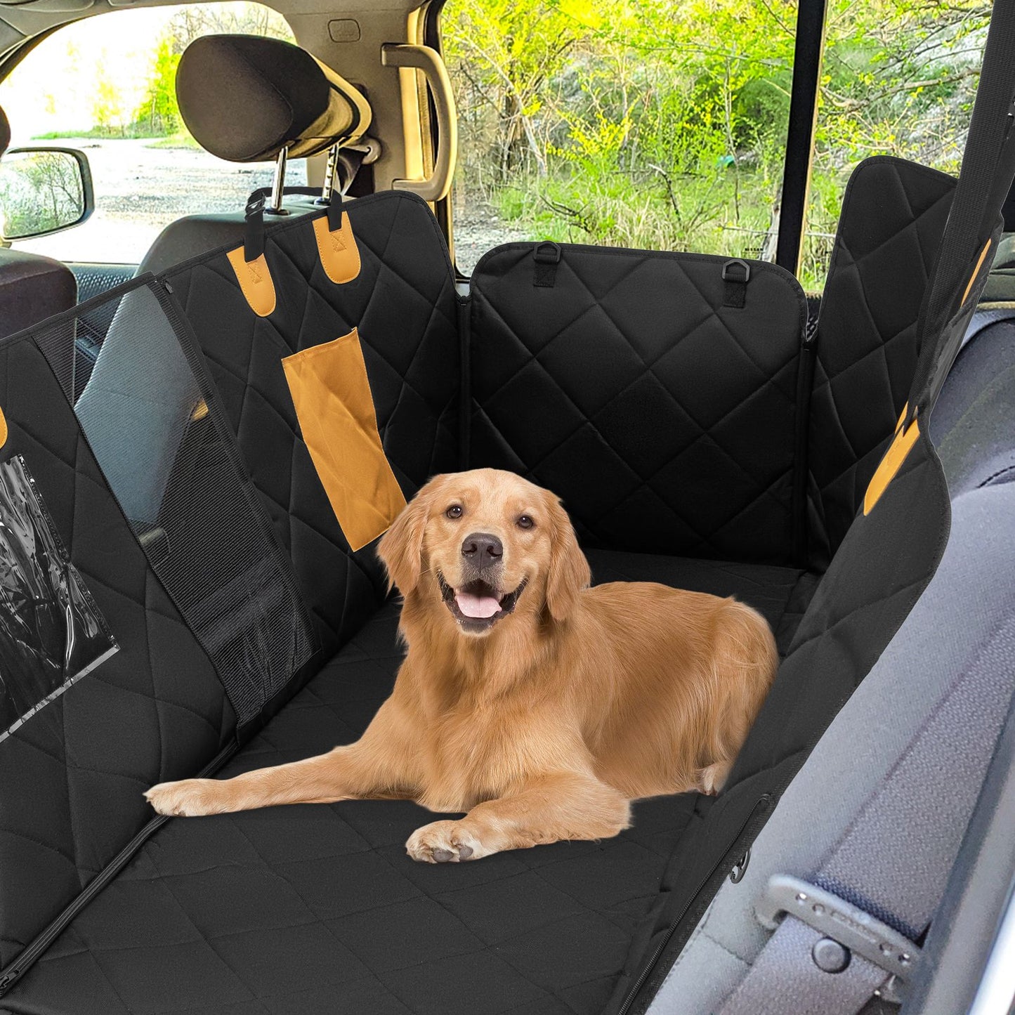 Waterproof Dog Car Seat Cover for Back Seat with Mesh Windows