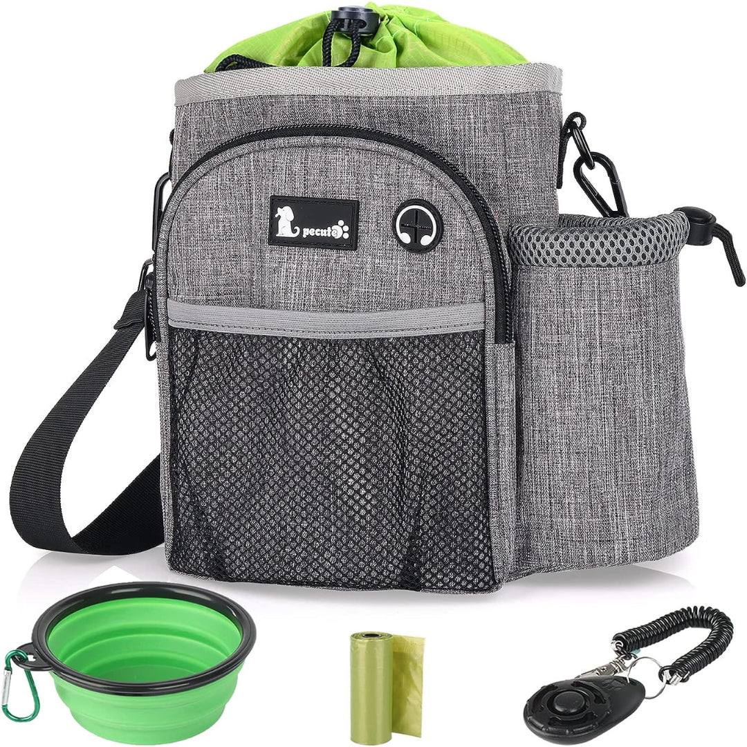 Pecute XL Dog Walking Bag with Water Bottle Holder, Waterproof Dog Treat Pouch 3